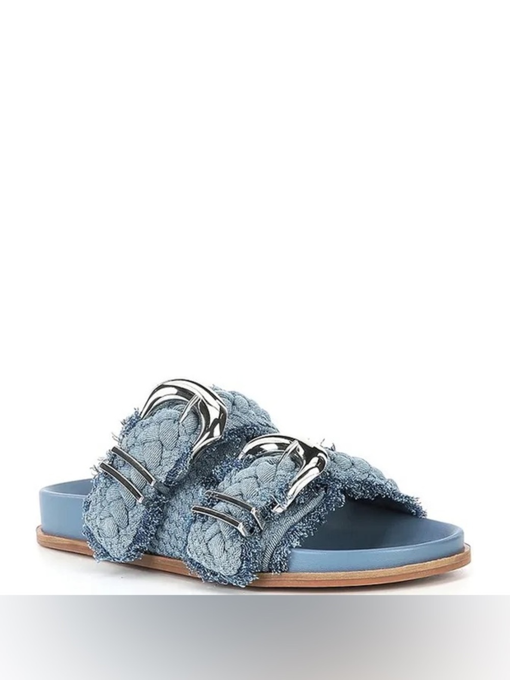 NWT Gianni Bini CecilTwo Braided Denim Double Banded Platform Sandals Sz 6,5 - Picture 4 of 15